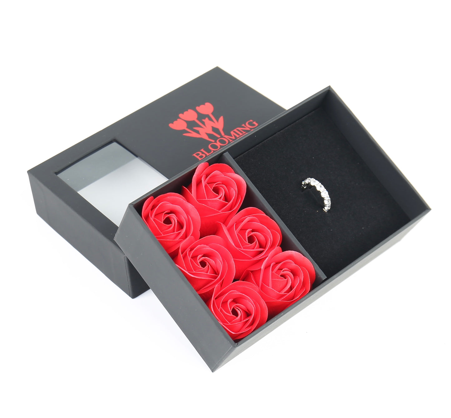 BloomingBox – Örökrózsa díszdoboz gyűrűvel - Blooming Heaven
